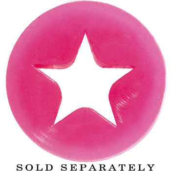 1/2 Pink Star Silicone Flexible Tunnel