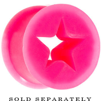 1/2 Pink Star Silicone Flexible Tunnel