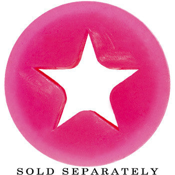 5/8 Pink Star Silicone Flexible Tunnel