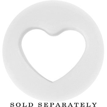 00 Gauge White Heart Silicone Flexible Tunnel