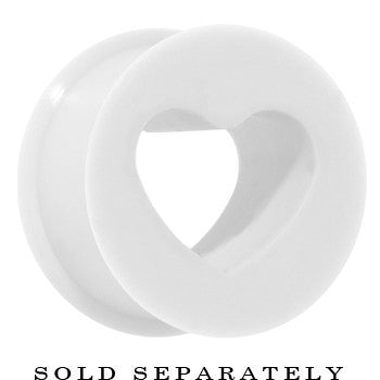 00 Gauge White Heart Silicone Flexible Tunnel