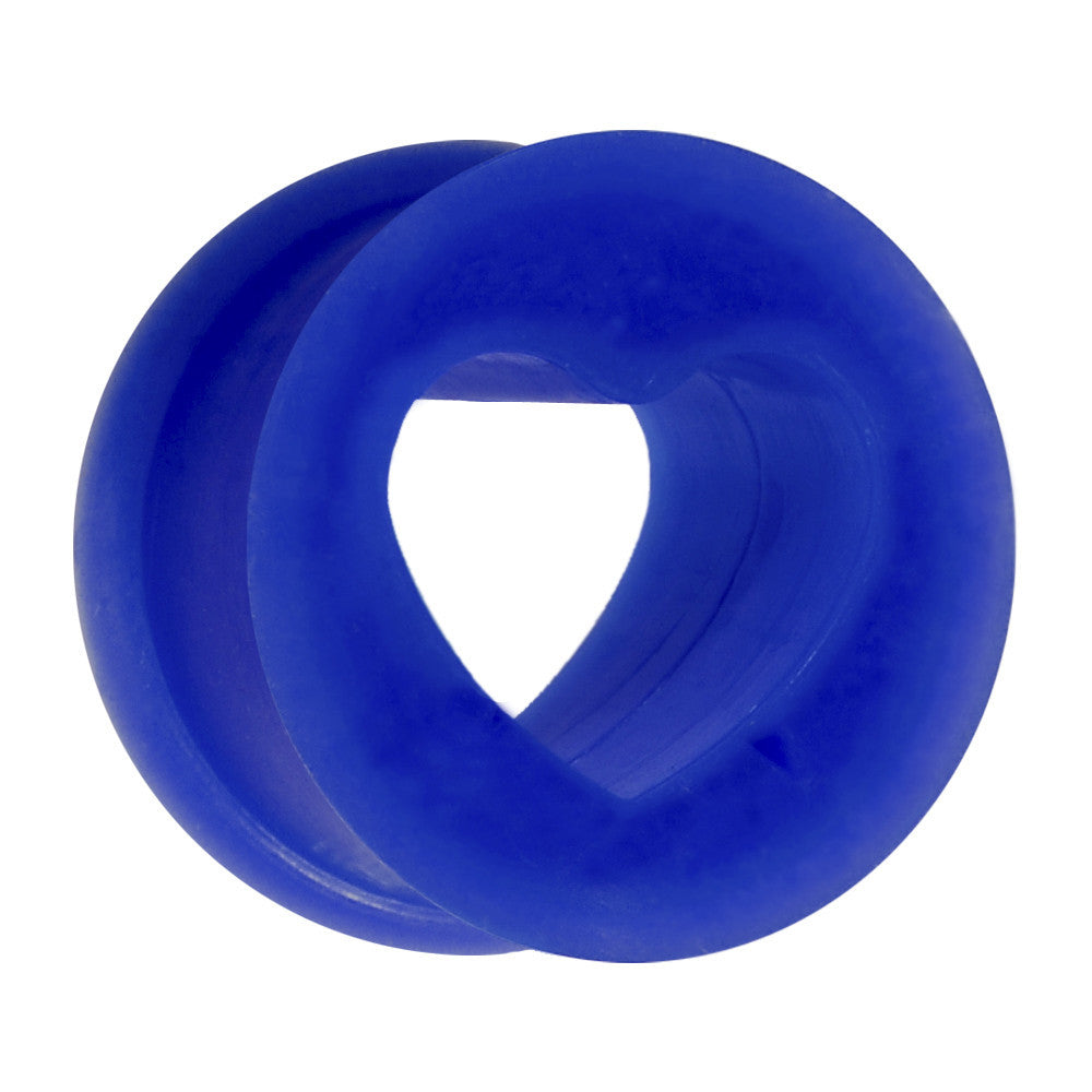 1/2 Blue Heart Silicone Flexible Tunnel