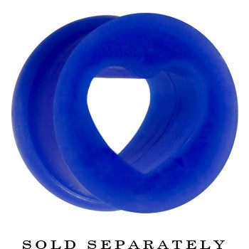 1/2 Blue Heart Silicone Flexible Tunnel