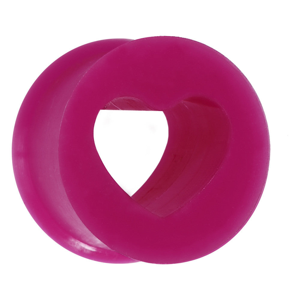 9/16 Purple Heart Silicone Flexible Tunnel