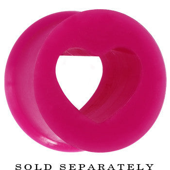 9/16 Purple Heart Silicone Flexible Tunnel