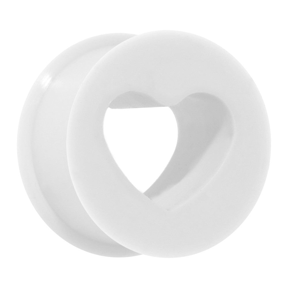 5/8 White Heart Silicone Flexible Tunnel