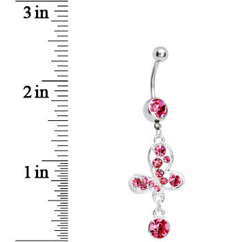 Pink Gem Modernistic Artistic Belly Ring