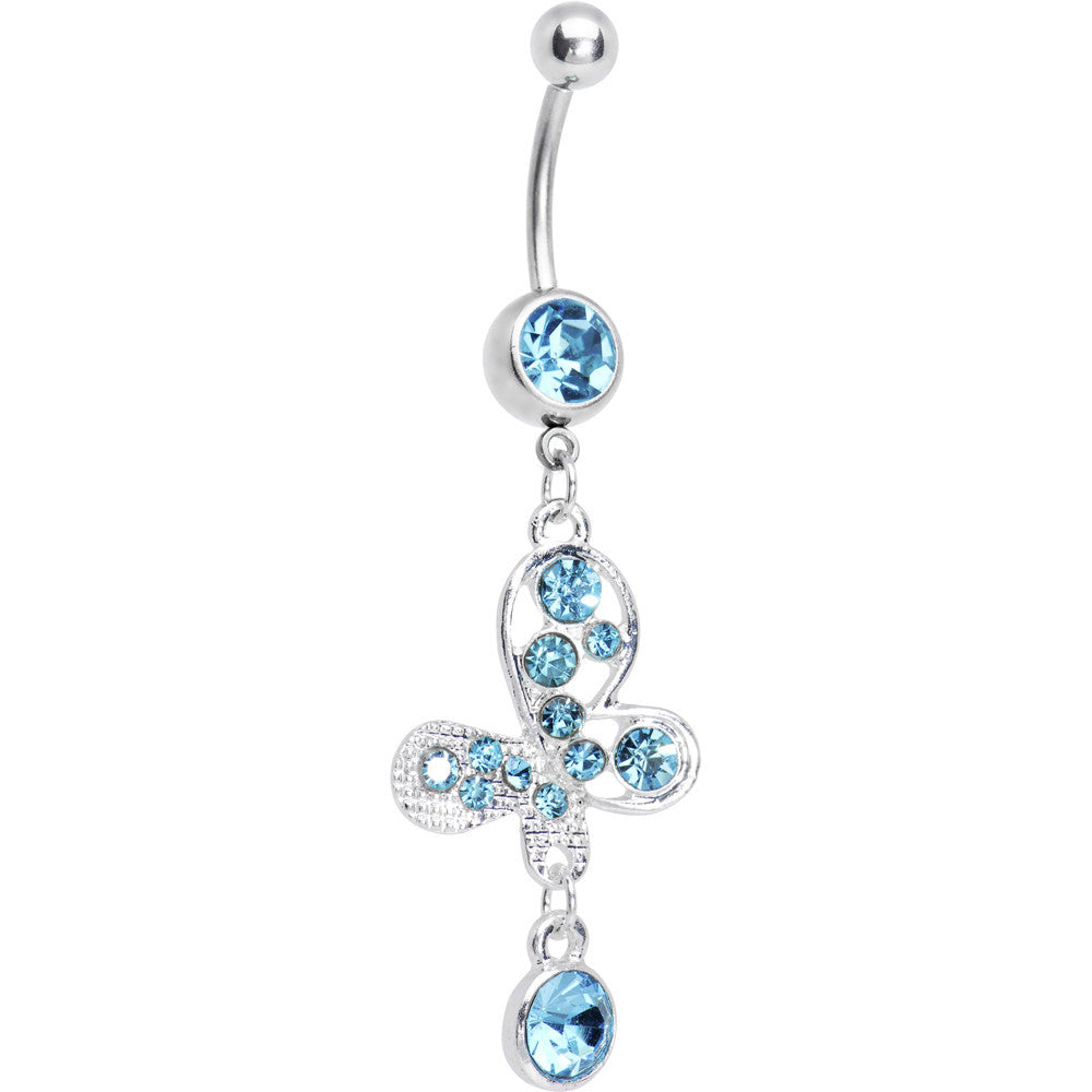 Aqua Gem Modernistic Artistic Belly Ring