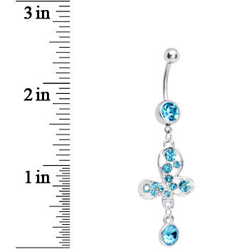 Aqua Gem Modernistic Artistic Belly Ring