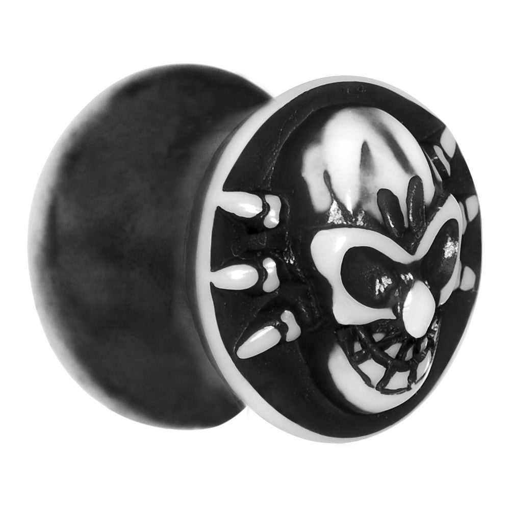 1/2 Black White Resin Skull Saddle Plug