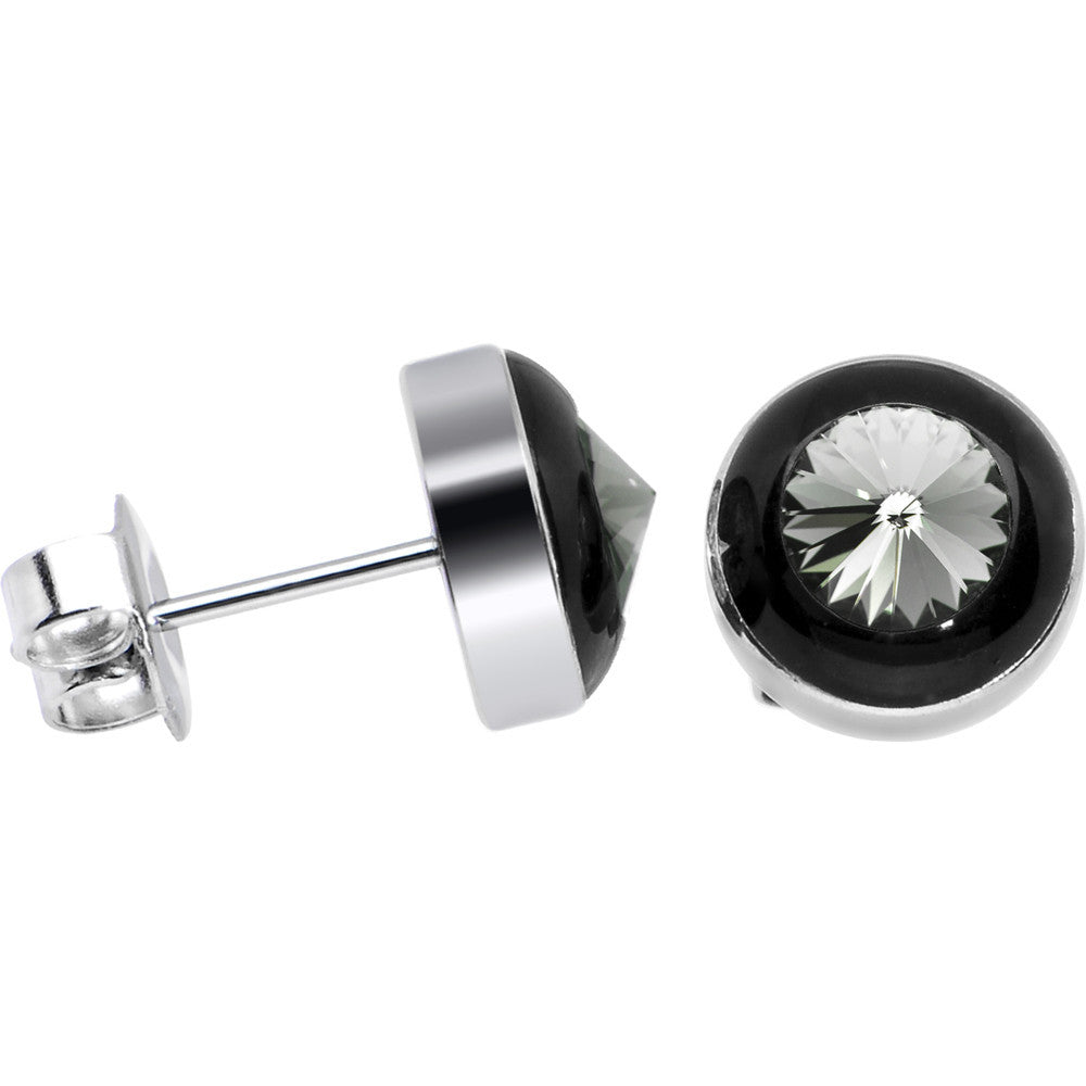 9mm Bezel June Birthstone Stud Earrings