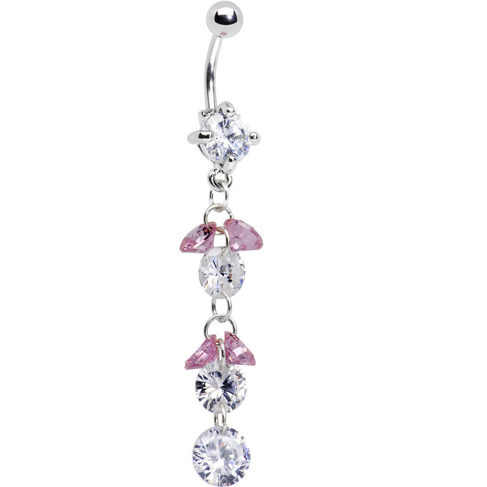 Perfect in Pink Gem Dangle Belly Ring