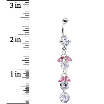 Perfect in Pink Gem Dangle Belly Ring