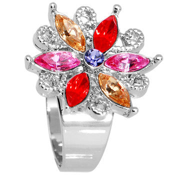 Fanciful Flower Adjustable Ring