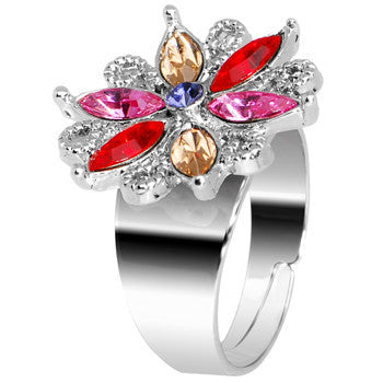 Fanciful Flower Adjustable Ring