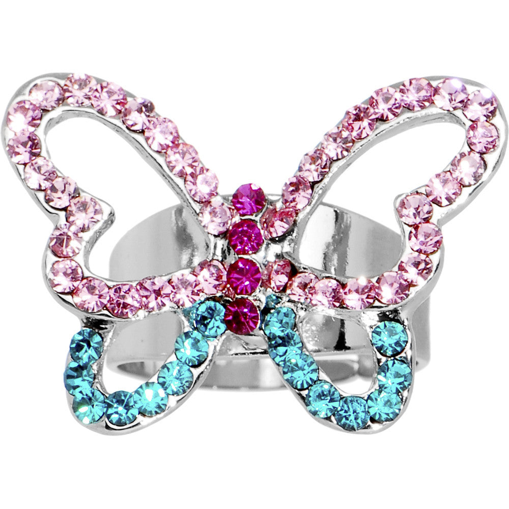 Fanciful Butterfly Adjustable Ring