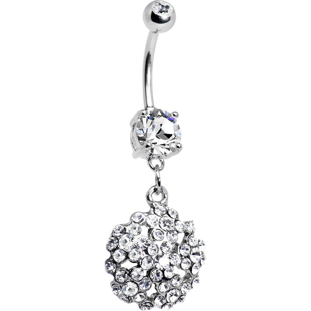 Crystalline Gem Bouquet of Flowers Belly Ring