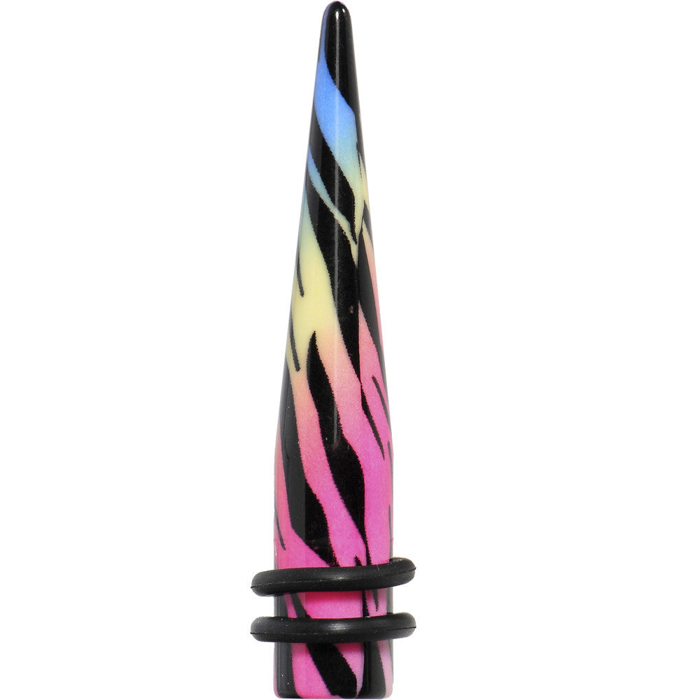 0 Gauge Multi Color Animal Print Acrylic Ear Taper