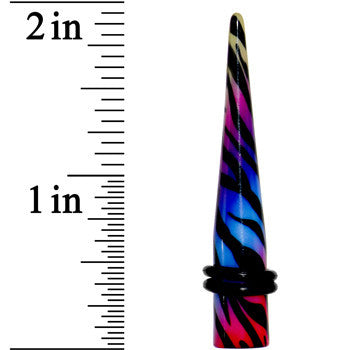 0 Gauge Multi Color Animal Print Acrylic Ear Taper