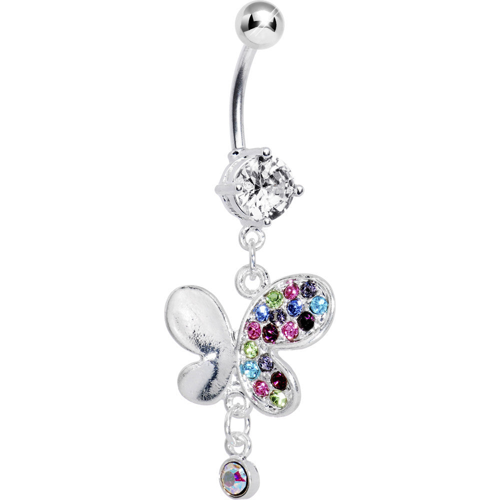 Multi Gem Wing It Butterfly Belly Ring