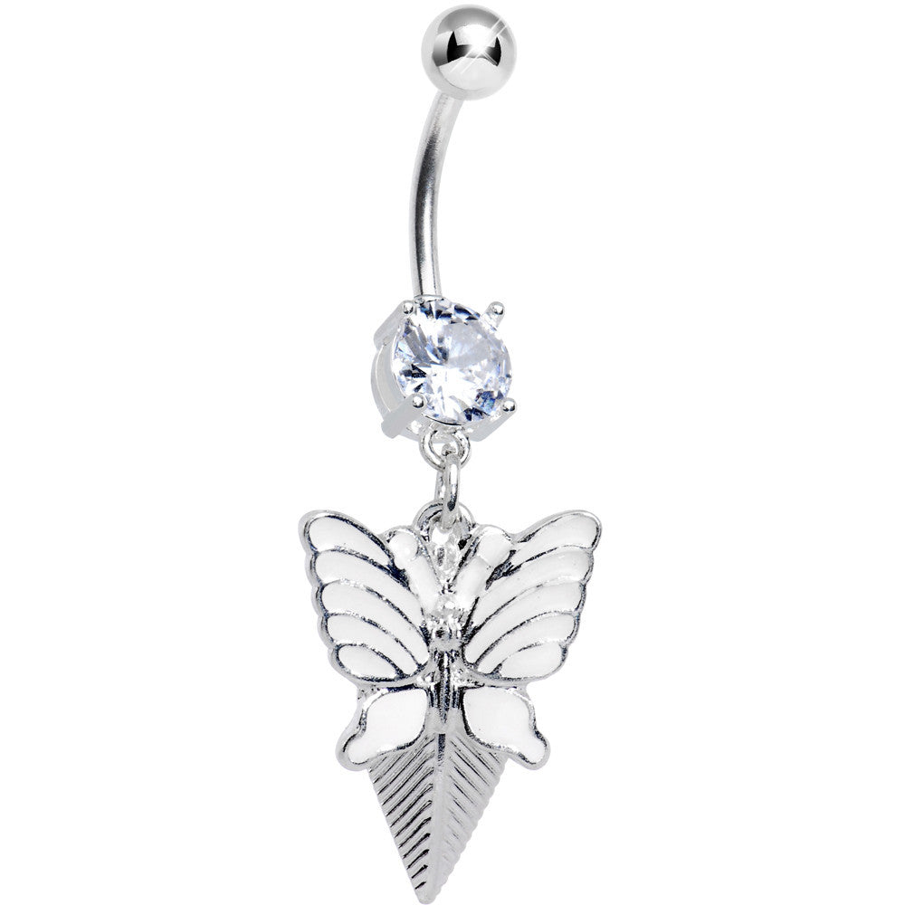 Crystalline Gem Artistic Butterfly Belly Ring