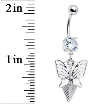 Crystalline Gem Artistic Butterfly Belly Ring