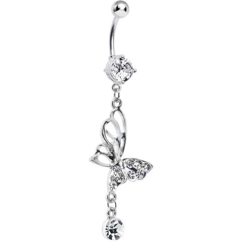 Crystalline Gem Double Take Butterfly Belly Ring 0119