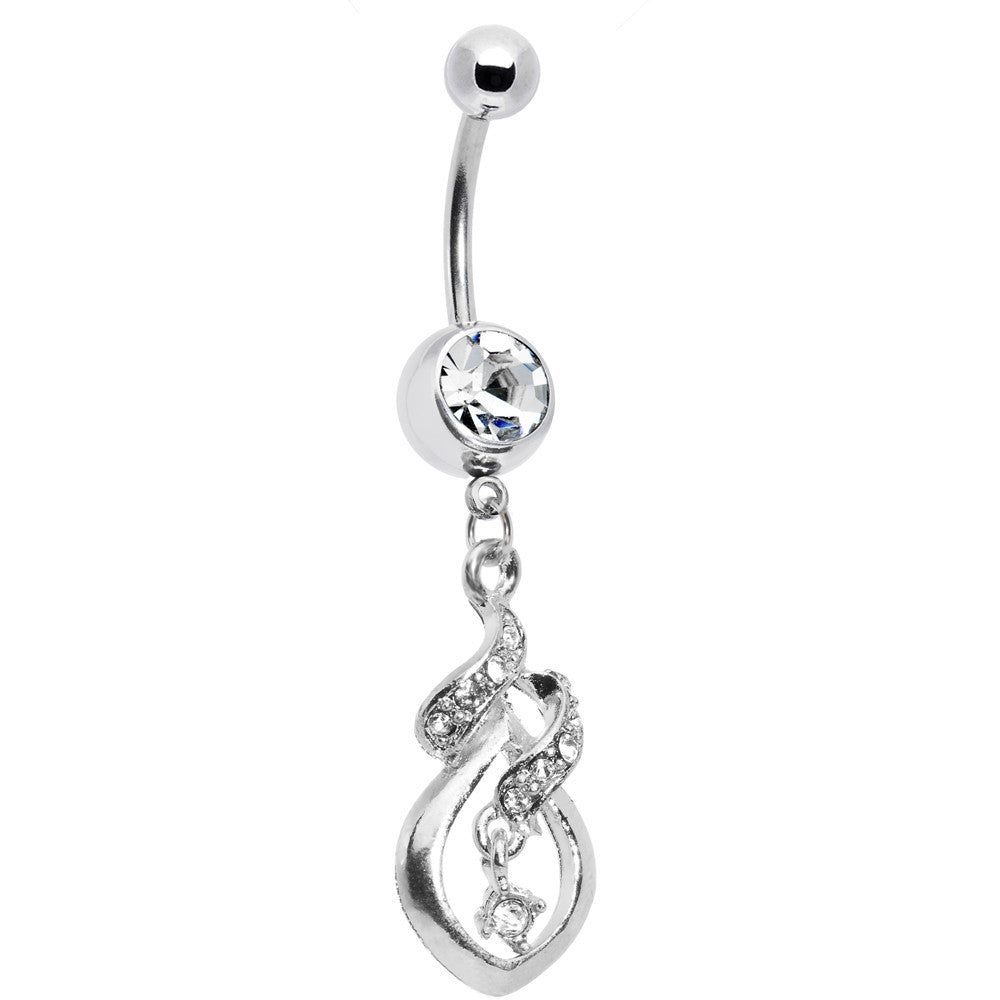 Crystalline Gem Distinctive Teardrop Belly Ring