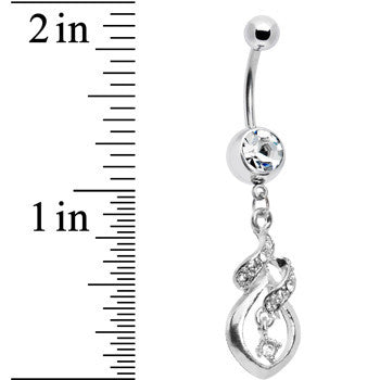 Crystalline Gem Distinctive Teardrop Belly Ring