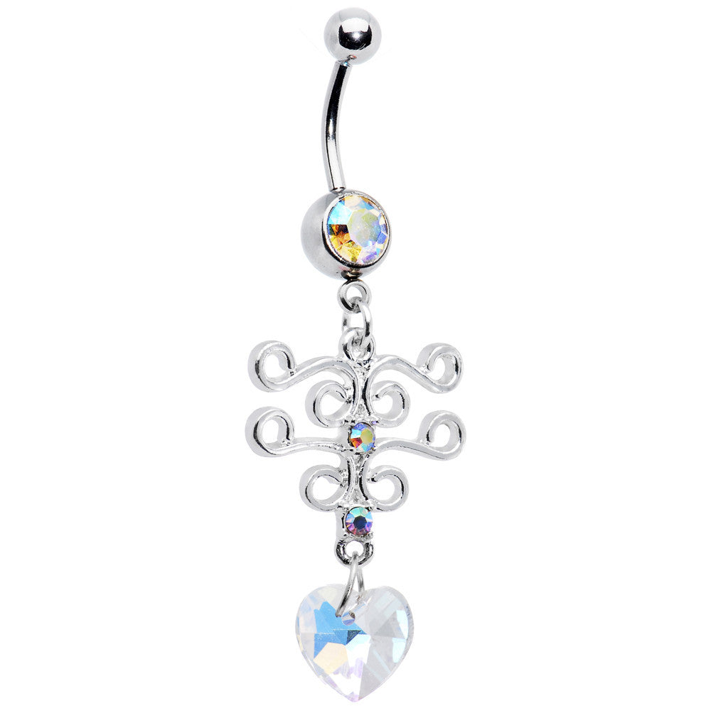 Tranquil Scroll Heart Belly Ring