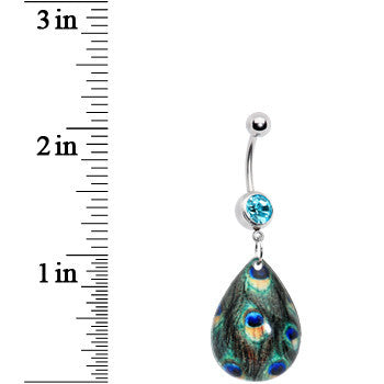 Enchanting Peacock Design Belly Ring