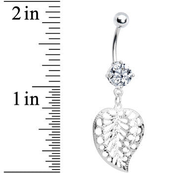 Crystalline Gem Fabulous Falling Leaf Belly Ring