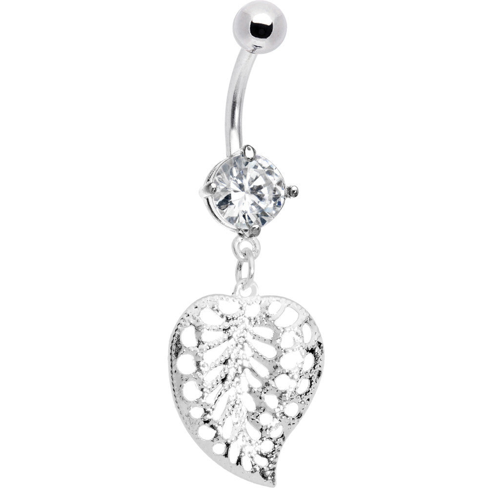 Crystalline Gem Fabulous Falling Leaf Belly Ring