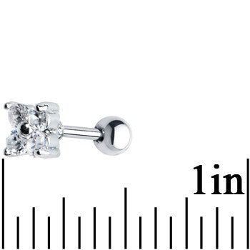 16 Gauge 5mm Clear CZ Flower Cartilage Tragus Earring