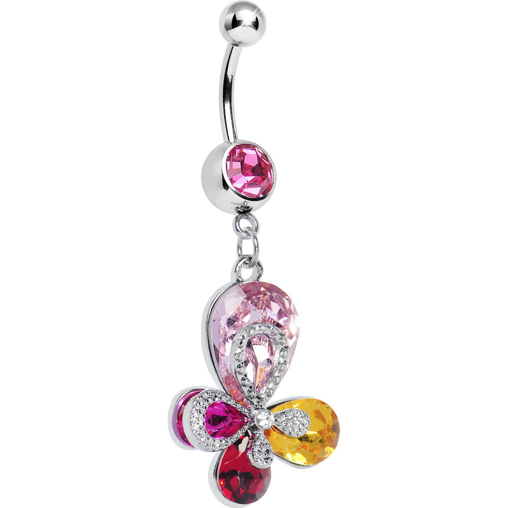 Flight of Fancy Multi-Gem Butterfly Belly Ring