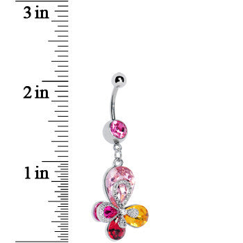 Flight of Fancy Multi-Gem Butterfly Belly Ring