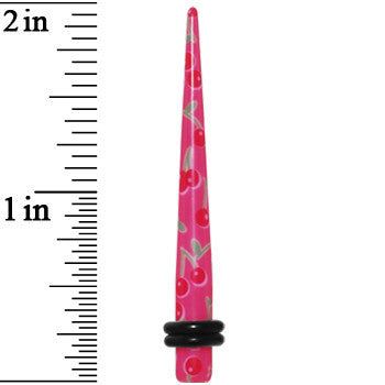 4 Gauge Pink Cherry Acrylic Taper