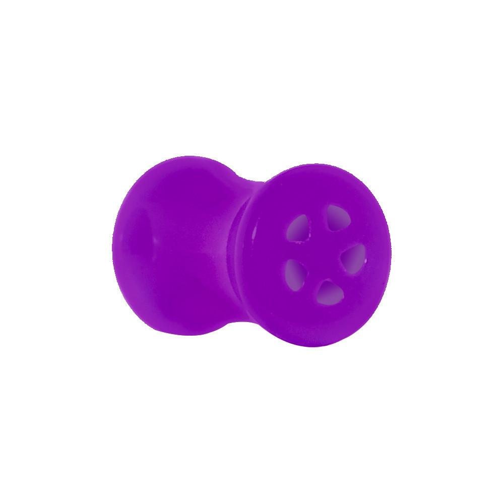 Acrylic Neon Purple Star Tunnel Plug 2 Gauge to 20mm