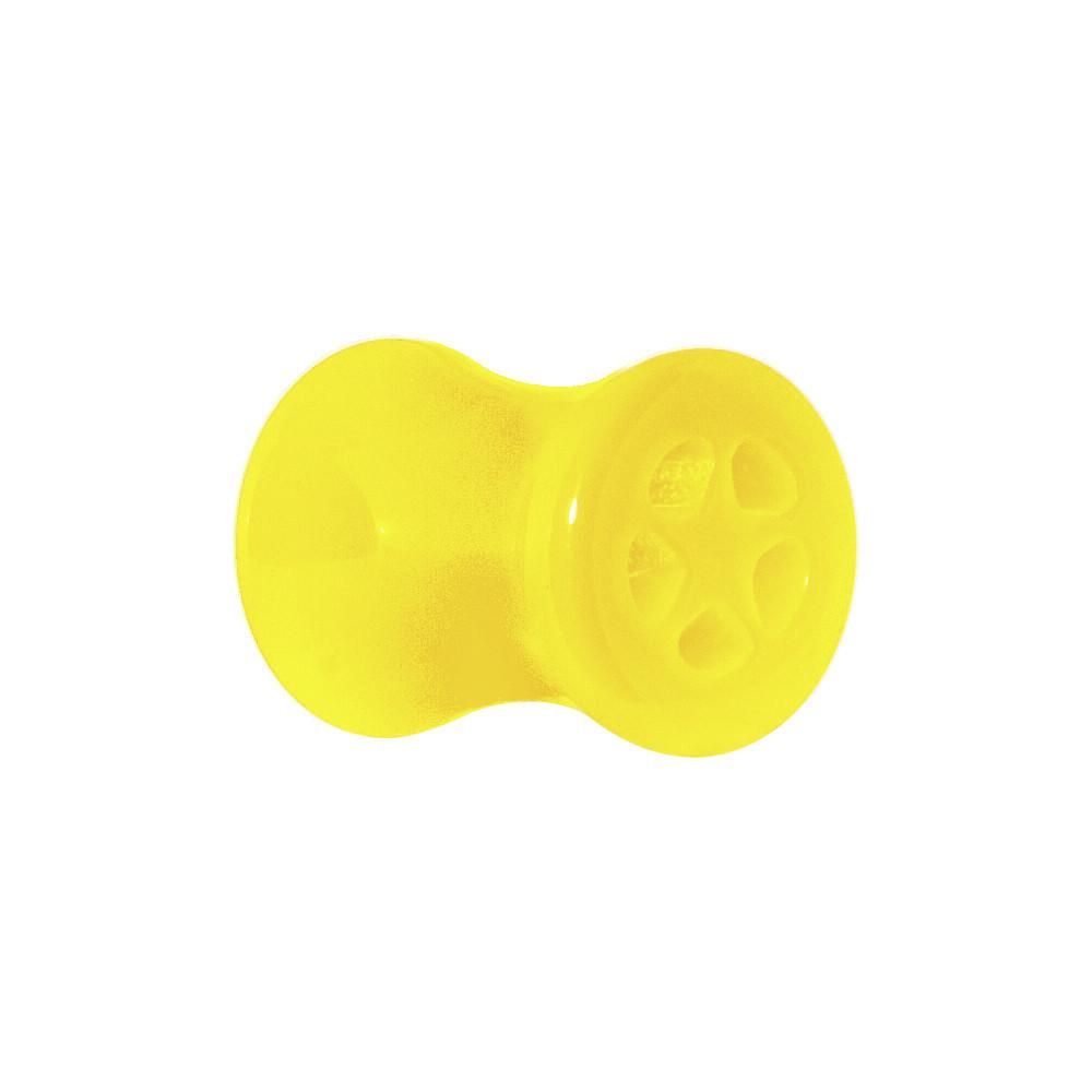 Acrylic Neon Yellow Star Tunnel Plug 2 Gauge to 20mm