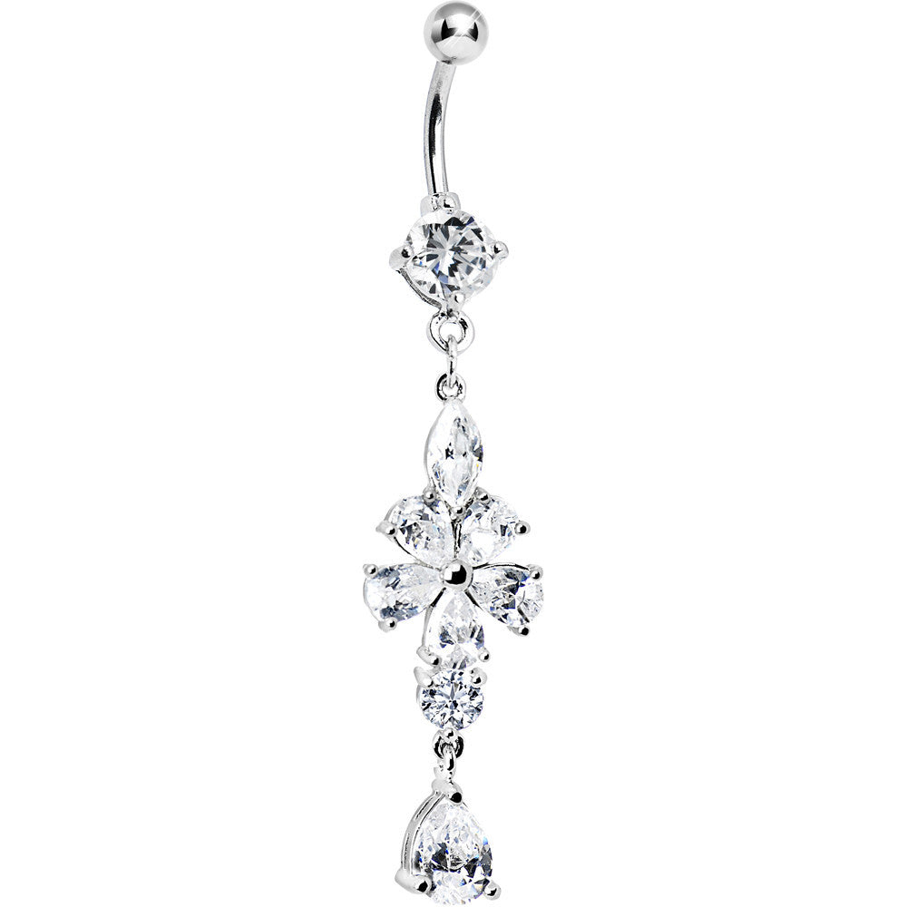 Crystalline Gem Glam Flower Belly Ring