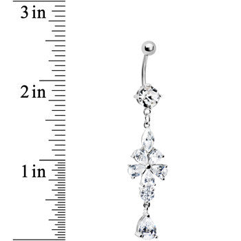 Crystalline Gem Glam Flower Belly Ring