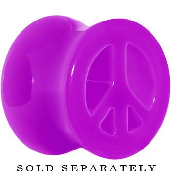 Acrylic Neon Purple Peace Sign Tunnel Plug 2 Gauge to 20mm