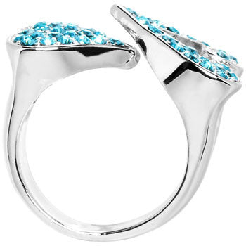 Aqua Gem Heartbreaker Heart Adjustable Ring