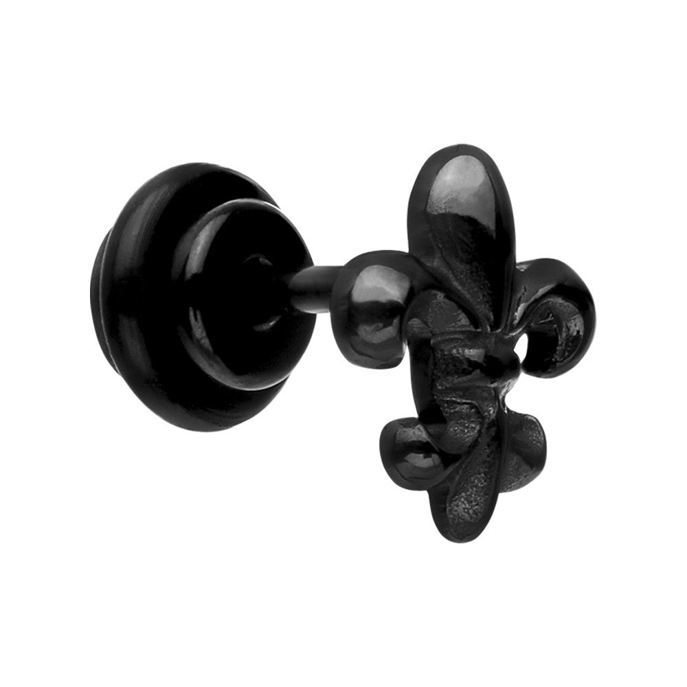 Black Titanium Fleur De Lis Cheater Plug