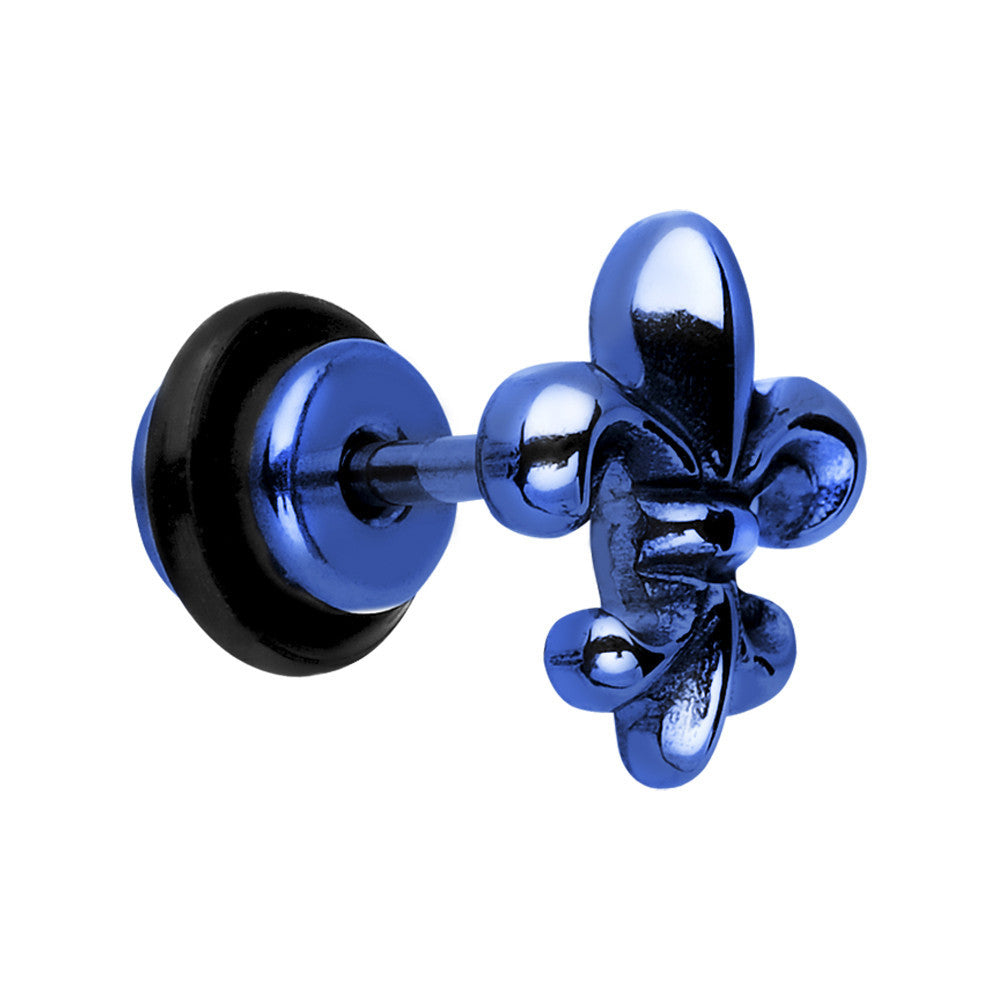 Blue Titanium Fleur De Lis Cheater Plug