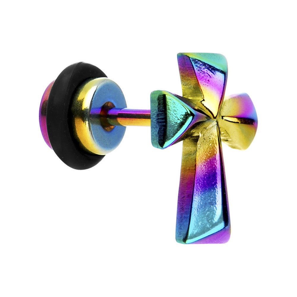 Rainbow Titanium Cross Cheater Plug