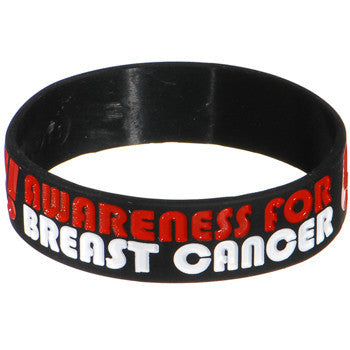 Black White Red Boobies Rule Awareness for Breast Cancer Bracelet