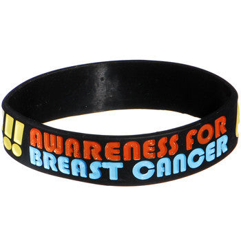 Black Yellow Boobies Rule Awareness for Breast Cancer Bracelet