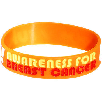 Orange White Black Boobies Rule Awareness for Breast Cancer Bracelet