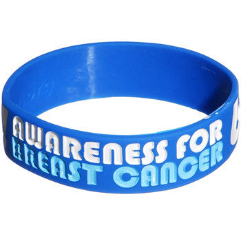 Bold Blue White Boobies Rule Awareness for Breast Cancer Bracelet